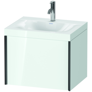 Duravit XViu vasque XV4609OB285C 60x48cm, coulissant 2000 2000 , noir mat, Cadres C, blanc brillant