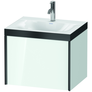 Duravit XViu vanity unit XV4609OB285P 60x48cm, 2000 pull-out, 2000 tap hole, black matt, Rahmen P, white high gloss