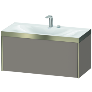 XViu Duravit vasque XV4611EB143P 100x48cm, 2000 , 2 trous pour robinetterie, champagne mat, Cadres P, basalte mat