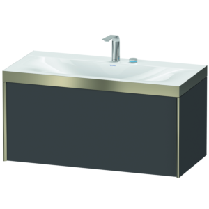 XViu Duravit vasque XV4611EB149P 100x48cm, 2000 , 2 trous pour robinetterie, champagne mat, Cadres P, graphite mat