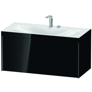 XViu Duravit vasque XV4611EB240C 100x48cm, 2000 , 2 trous pour robinetterie, noir mat, Cadres C, noir brillant