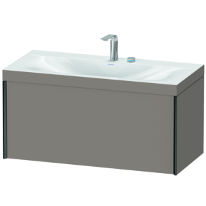 Duravit XViu vanity unit XV4611EB243C 100x48cm, 2000 pull-out, 2 tap holes, matt black, Rahmen C, matt basalt