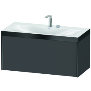 XViu Duravit vasque XV4611EB249P 100x48cm, 2000 , 2 trous pour robinetterie, noir mat, Cadres P, graphite mat