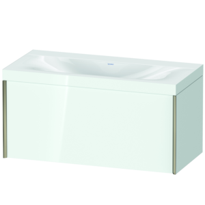 Duravit XViu vanity unit XV4611NB185C 100x48cm, 2000 pull-out, without tap hole, matt champagne, Rahmen C, white high gloss
