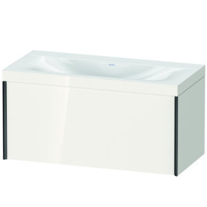 Duravit XViu vasque XV4611NB222C 100x48cm, 2000 , sans trou pour robinetterie, noir mat, Cadres C, blanc brillant