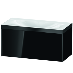 Duravit XViu vanity unit XV4611NB240P 100x48cm, 2000 pull-out, without tap hole, matt black, Rahmen P, high-gloss black