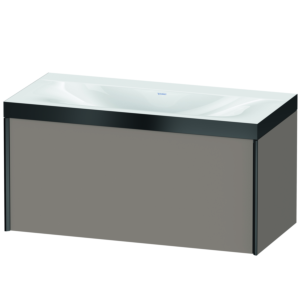Duravit XViu vanity unit XV4611NB243P 100x48cm, 2000 pull-out, without tap hole, matt black, Rahmen P, matt basalt