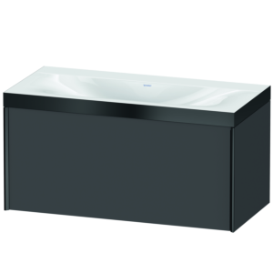 XViu Duravit vasque XV4611NB249P 100x48cm, 2000 , sans trou pour robinet, noir mat, Cadres P, graphite mat