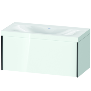 Duravit XViu vanity unit XV4611NB285C 100x48cm, 2000 pull-out, without tap hole, black matt, Rahmen C, white high gloss