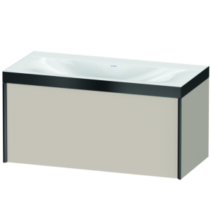Duravit XViu vanity unit XV4611NB291P 100x48cm, 2000 pull-out, without tap hole, matt black, Rahmen P, matt taupe