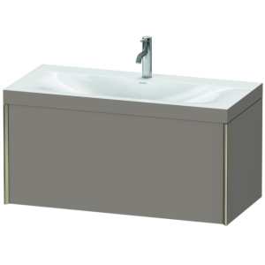 Duravit XViu Waschtisch-Unterschrank XV4611OB143C 100x48cm, 1 Auszug, 1 Hahnloch, champagner matt, Rahmen C, basalt matt