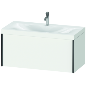 Duravit XViu Waschtisch-Unterschrank XV4611OB218C 100x48cm, 1 Auszug, 1 Hahnloch, schwarz matt, Rahmen C, weiß matt