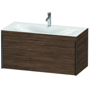 Duravit XViu unité vanité XV4611OB221C 100x48cm, 2000 gigogne, 2000 trou du robinet, noir mat, Cadres C, noyer foncé