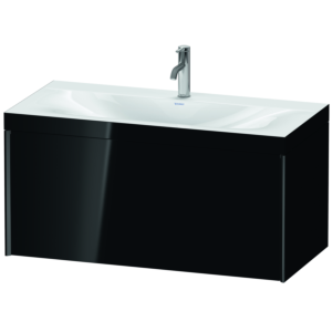 Duravit XViu Waschtisch-Unterschrank XV4611OB240C 100x48cm, 1 Auszug, 1 Hahnloch, schwarz matt, Rahmen C, schwarz hochglanz