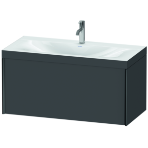 Duravit XViu Waschtisch-Unterschrank XV4611OB249C 100x48cm, 1 Auszug, 1 Hahnloch, schwarz matt, Rahmen C, graphit matt