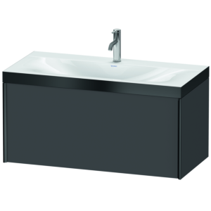 Duravit XViu Waschtisch-Unterschrank XV4611OB249P 100x48cm, 1 Auszug, 1 Hahnloch, schwarz matt, Rahmen P, graphit matt