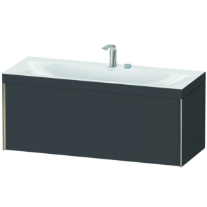 Duravit XViu Waschtisch-Unterschrank XV4612EB149C 120x48cm, 1 Auszug, 2 Hahnlöcher, champagner matt, Rahmen C, graphit matt