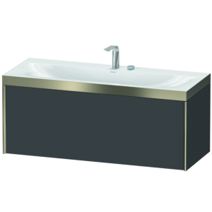 XViu Duravit vasque XV4612EB149P 120x48cm, 2000 , 2 trous pour robinetterie, champagne mat, Cadres P, graphite mat