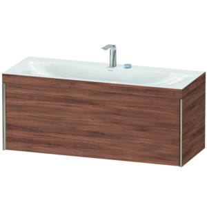 Duravit XViu vanity unit XV4612EB179C 120x48cm, 2000 pull-out, 2 tap holes, matt champagne, Rahmen C, natural walnut