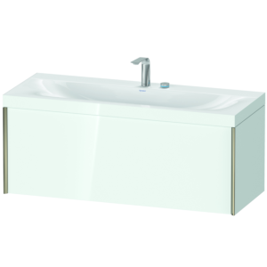 Duravit XViu vasque XV4612EB185C 120x48cm, 2000 , 2 trous pour robinetterie, champagne mat, Cadres C, blanc brillant