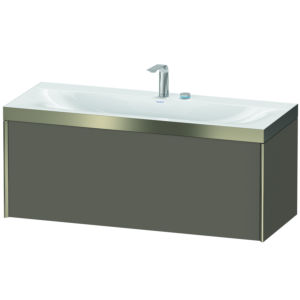 XViu Duravit vasque XV4612EB190P 120x48cm, 2000 , 2 trous pour robinetterie, champagne mat, Cadres P, flanelle gris soie mat