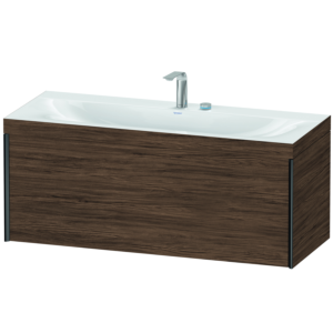 XViu Duravit vasque XV4612EB221C 120x48cm, 2000 , 2 trous pour robinetterie, noir mat, Cadres C, noyer foncé