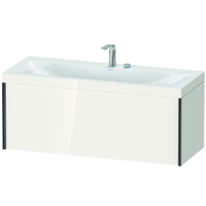 Duravit XViu vasque XV4612EB222C 120x48cm, 2000 , 2 trous pour robinetterie, noir mat, Cadres C, blanc brillant