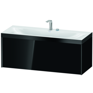 XViu Duravit vasque XV4612EB240P 120x48cm, 2000 , 2 trous pour robinetterie, noir mat, Cadres P, noir brillant
