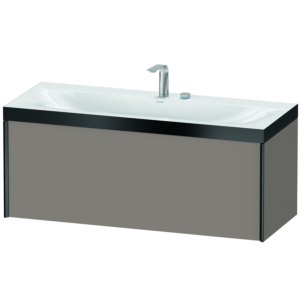Duravit XViu vanity unit XV4612EB243P 120x48cm, 2000 pull-out, 2 tap holes, matt black, Rahmen P, matt basalt
