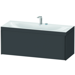 Duravit XViu Waschtisch-Unterschrank XV4612EB249C 120x48cm, 1 Auszug, 2 Hahnlöcher, schwarz matt, Rahmen C, graphit matt