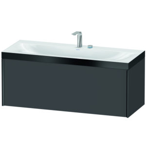XViu Duravit vasque XV4612EB249P 120x48cm, 2000 , 2 trous pour robinetterie, noir mat, Cadres P, graphite mat