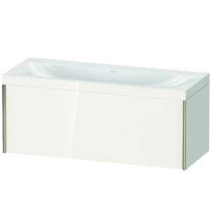 Duravit XViu Waschtisch-Unterschrank XV4612NB122C 120x48cm, 1 Auszug, ohne Hahnloch, champagner matt, Rahmen C, weiß hochglanz