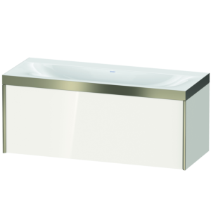 Duravit XViu Waschtisch-Unterschrank XV4612NB122P 120x48cm, 1 Auszug, ohne Hahnloch, champagner matt, Rahmen P, weiß hochglanz