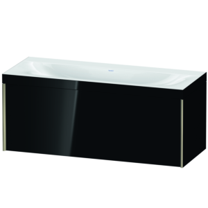 Duravit XViu Waschtisch-Unterschrank XV4612NB140C 120x48cm, 1 Auszug, ohne Hahnloch, champagner matt, Rahmen C, schwarz hochglanz
