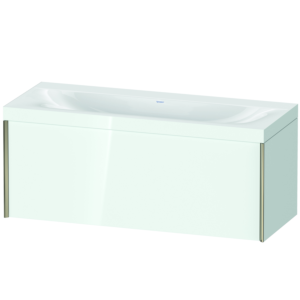 Duravit XViu Waschtisch-Unterschrank XV4612NB185C 120x48cm, 1 Auszug, ohne Hahnloch, champagner matt, Rahmen C, weiß hochglanz