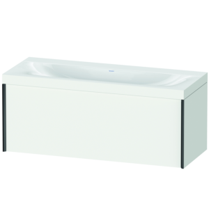Duravit XViu vasque XV4612NB218C 120x48cm, 2000 , sans trou pour robinet, noir mat, Cadres C, blanc mat