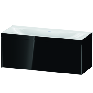Duravit XViu Waschtisch-Unterschrank XV4612NB240C 120x48cm, 1 Auszug, ohne Hahnloch, schwarz matt, Rahmen C, schwarz hochglanz
