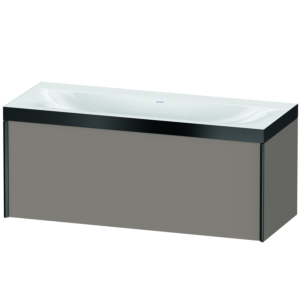 XViu Duravit vasque XV4612NB243P 120x48cm, 2000 , sans trou pour robinet, noir mat, Cadres P, basalte mat