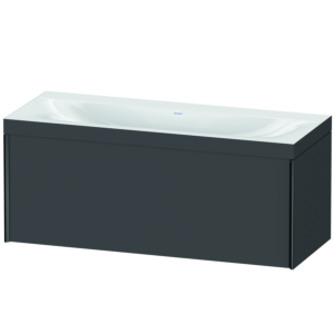 XViu Duravit vasque XV4612NB249C 120x48cm, 2000 , sans trou pour robinet, noir mat, Cadres C, graphite mat