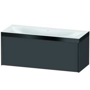 XViu Duravit vasque XV4612NB249P 120x48cm, 2000 , sans trou pour robinet, noir mat, Cadres P, graphite mat