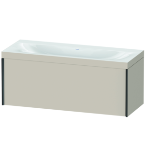 Duravit XViu vanity unit XV4612NB291C 120x48cm, 2000 pull-out, without tap hole, matt black, Rahmen C, matt taupe