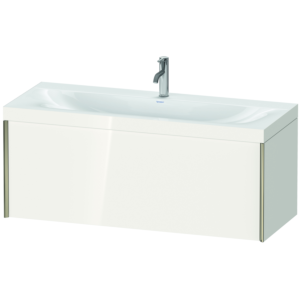Duravit XViu Waschtisch-Unterschrank XV4612OB122C 120x48cm, 1 Auszug, 1 Hahnloch, champagner matt, Rahmen C, weiß hochglanz