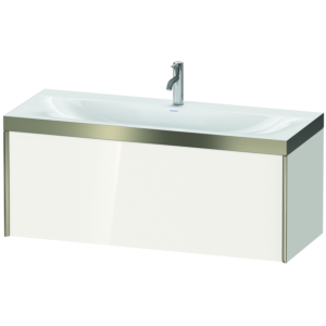 Duravit XViu Waschtisch-Unterschrank XV4612OB122P 120x48cm, 1 Auszug, 1 Hahnloch, champagner matt, Rahmen P, weiß hochglanz