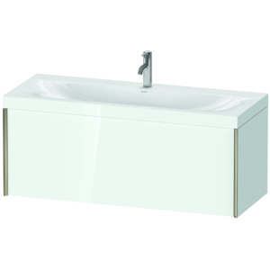 Duravit XViu Waschtisch-Unterschrank XV4612OB185C 120x48cm, 1 Auszug, 1 Hahnloch, champagner matt, Rahmen C, weiß hochglanz