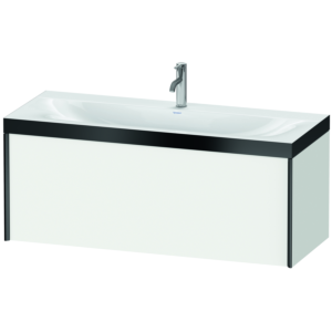 Duravit XViu vanity unit XV4612OB218P 120x48cm, 2000 pull-out, 2000 tap hole, matt black, Rahmen P, matt white