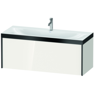 Duravit XViu vasque XV4612OB222P 120x48cm, coulissant 2000 2000 , noir mat, Cadres P, blanc brillant