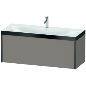 Duravit XViu vanity unit XV4612OB243P 120x48cm, 2000 pull-out, 2000 tap hole, matt black, Rahmen P, matt basalt