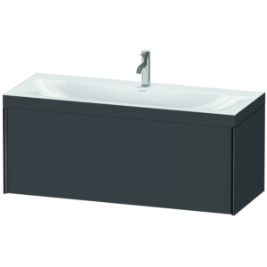 Duravit XViu vanity unit XV4612OB249C 120x48cm, 2000 pull-out, 2000 tap hole, matt black, Rahmen C, matt graphite