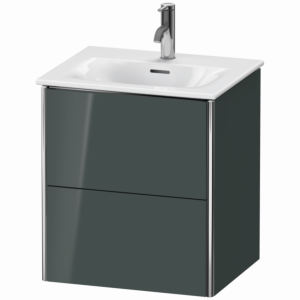 Duravit XSquare Waschtisch-Unterschrank XS432103838 51x56x41,8cm, 2 Schubkästen, Dolomiti Grey hochglanz