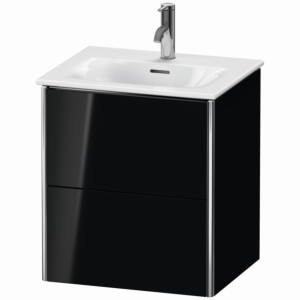 Duravit XSquare Waschtisch-Unterschrank XS432104040 51x56x41,8cm, 2 Schubkästen, schwarz hochglanz